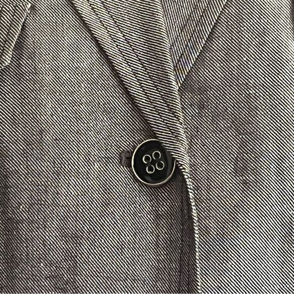 Calvin Klein Linen Blend Gray Jacket Blazer 10 Petite 10P - Picture 3 of 8